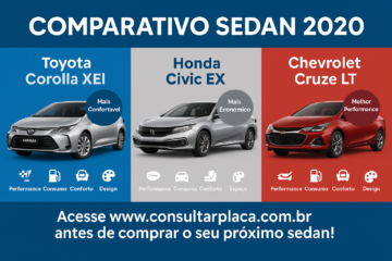 Comparativo de Sedan 2020: Toyota Corolla XEi, Honda Civic EX e Chevrolet Cruze LT